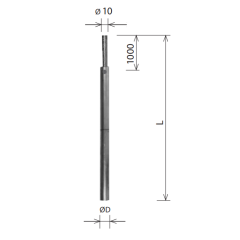 KOVOBLESK ZACHYTÁVACIA JÍMACIA TYČ AlMgSi JP30 3m D16/10mm