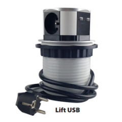 EROCOMM VÝSUVNÁ ZÁSUVKA OTIO LIFT USB 3x230V + 2xUSB