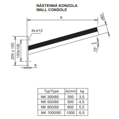 ELV NÁSTENNÁ KONZOLA POZINKOVANÁ NK 1000/60-Z