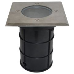GREENLUX SVIETIDLO DO ZEME ATTILA SQUARE GU10 50W IP67 MATNÝ CHRÓM