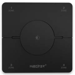MIBOXER K0S-B NÁSTENNÝ 4-ZÓNOVÝ RF DIALKOVÝ OVLÁDAČ PRE CCT/MONO LED PÁSY 2,4Ghz ČIERNY