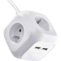 EMOS PREDLŽOVACÍ PRÍVOD - KOCKA 2xUSB + 4 ZÁSUVKA 3x1mm (kocka)