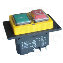 TRACON BEZPEČNOSTNÉ TLAČIDLO 4PIN, 230V AC, 12A/AC3, IP54 ZÁKLADNÉ