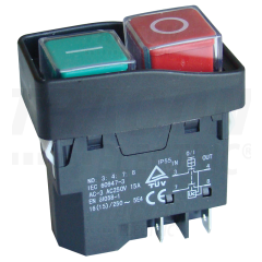 TRACON BEZPEČNOSTNÉ TLAČIDLO 4PIN, 230V AC, 12A/AC3, IP54 ZAPUSTENÉ