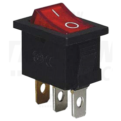 TRACON KOLÍSKOVÝ VYPÍNAČ ČERVENÝ PODSVIETENÝ 16(6)A, 250V AC