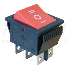 TRACON KOLÍSKOVÝ PREPÍNAČ 3 POLOHOVÝ, ČERVENÝ 16(6)A, 250V AC