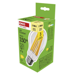 EMOS LED ŽIAROVKA FILAMENT A70 E27 18W WW 2452lm